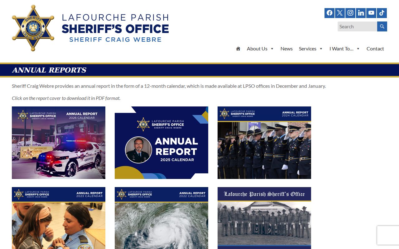 LPSO annual report archive for Lafourche Parish active warrant counts
