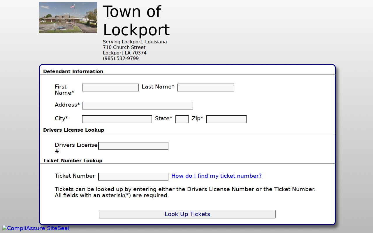Lockport Quick Court ticket lookup used for warrant questions